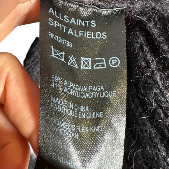 ALLSAINTS All Saints Women's Flex Knit Alpaca Blend Cardigan Sweater Size 6 Gray - Picture 8 of 8